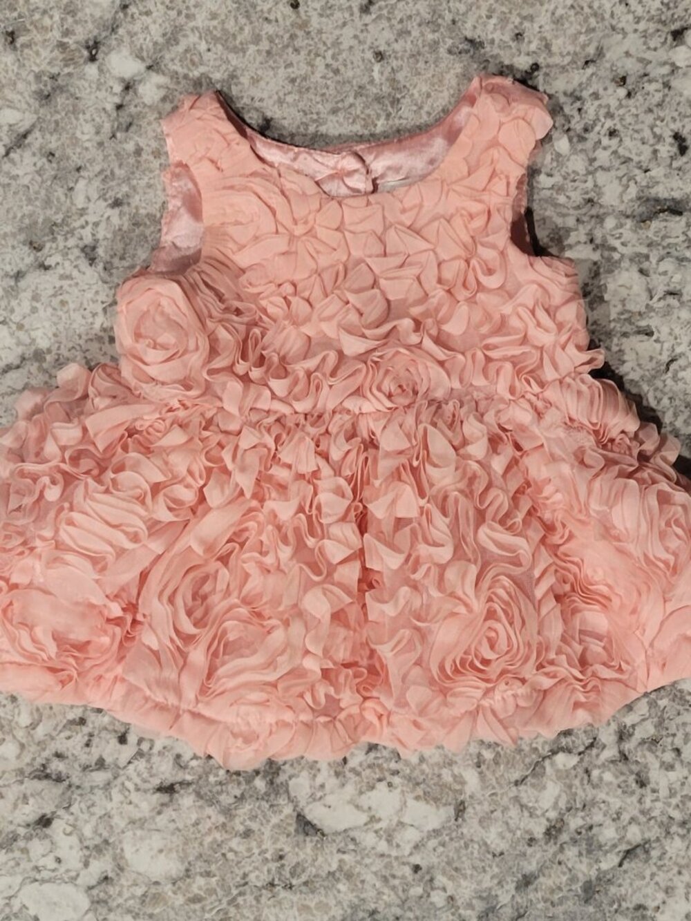 Cat & Jack Baby Girl Dress 0-3M Blush Pink Ruffle Floral Party